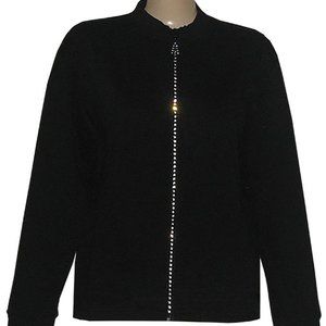 ST CLAIR INTERNATIONAL CRYSTAL ZIPPER CARDIGAN NWT